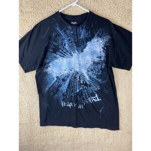 DC Comics The Dark Knight Rises Mens Sz L Black T-Shirt Short Sleeve